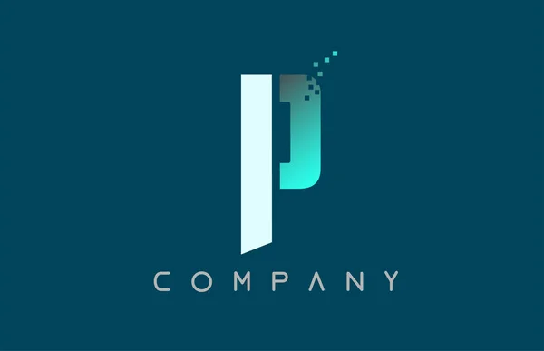 Alfabeto letra P logotipo empresa ícone design — Vetor de Stock