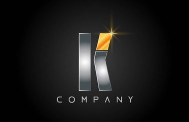 alfabe harfi K logo şirket simgesi tasarımı