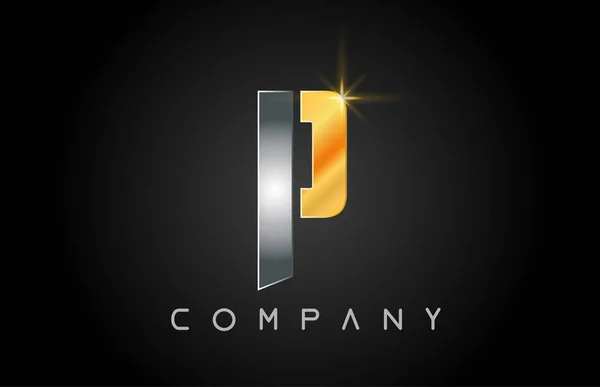 Alphabet letter P logo company icon design — Stock Vector