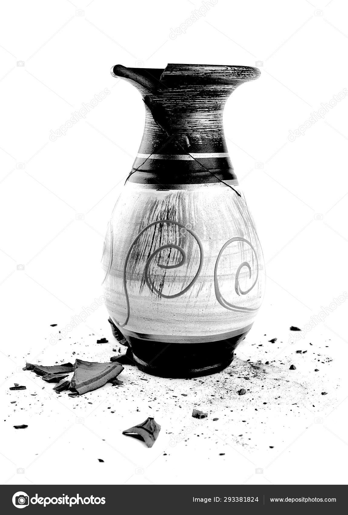 Broken Vase On A White Background Stock Photo C Dragomirescu