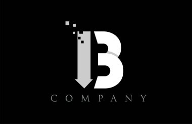 B beyaz siyah alfabe harf logo şirket simgesi tasarımı