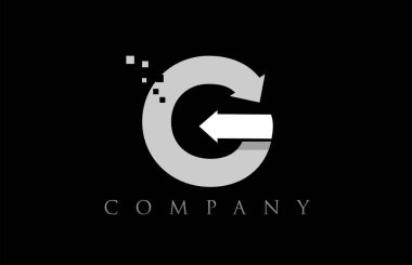 G beyaz siyah alfabe harf logo şirket simgesi tasarımı