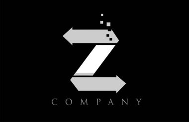 Z beyaz siyah alfabe harf logo şirket simgesi tasarımı