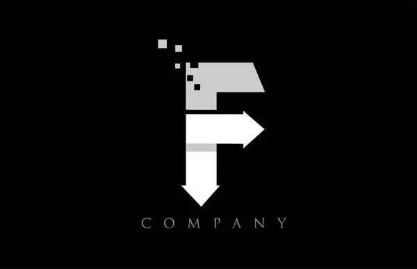 F white black alphabet letter logo company icon design — Stock Vector