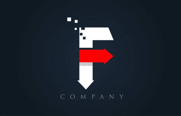 F kırmızı beyaz mavi alfabe harf logo şirket simgesi tasarımı — Stok Vektör