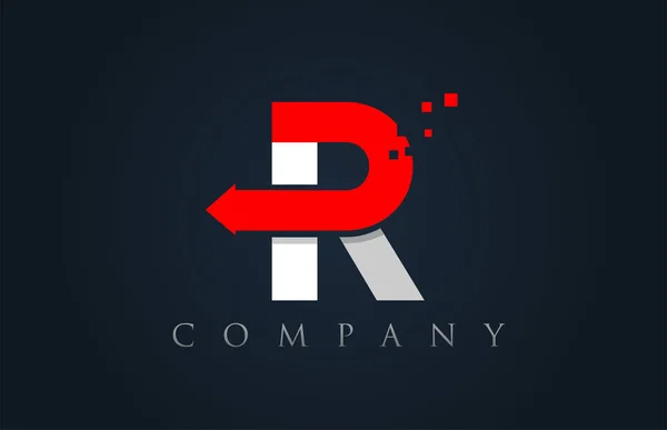 R red white blue alphabet letter logo company icon design — Stock Vector