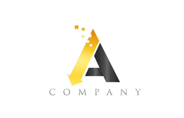 A black yellow gold blue alphabet letter logo company icon desig — Stock Vector