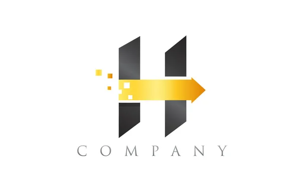 H siyah sarı sarı mavi alfabe harf logo şirket simgesi desig — Stok Vektör