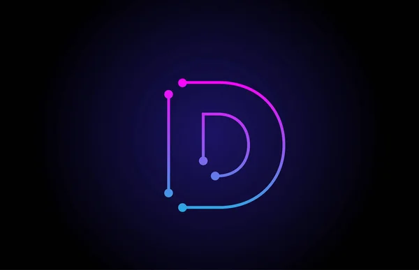 Alfabeto letra logotipo ícone design D em cores azuis rosa —  Vetores de Stock