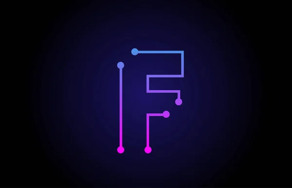 Alfabeto letra logotipo icono diseño F en color rosa azul — Vector de stock