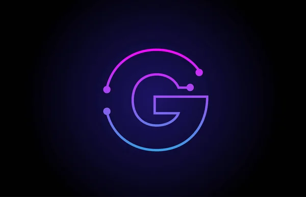 ピンクブルーのアルファベットのロゴアイコンデザインG — ストックベクタ