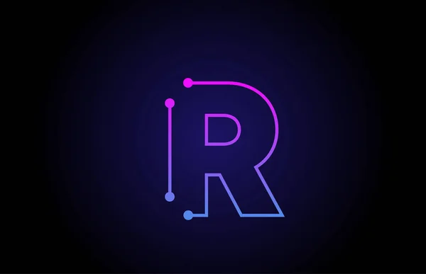 Alfabetet brev logotyp ikon design R i rosa blå färger — Stock vektor