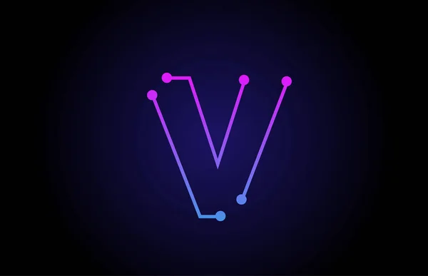 Alphabet letter logo icon design V in pink blue colors — Stock Vector