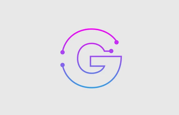 Lettre alphabet G logo design avec des couleurs rose et bleu — Image vectorielle