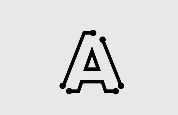 Un logo alphabet lettre avec ligne et points — Image vectorielle