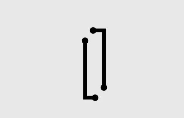 I γράμμα αλφάβητο σχέδιο λογότυπο με γραμμή και τελείες — Διανυσματικό Αρχείο