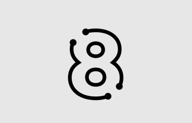 satır ve nokta ile sayı 8 logo tasarımı