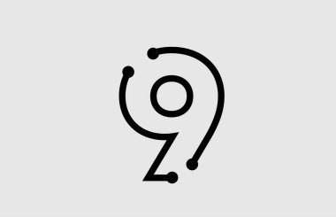 satır ve nokta ile 9 numaralı logo tasarımı