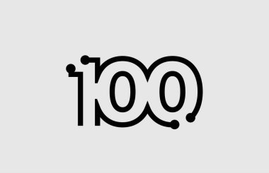satır ve nokta ile sayı 100 logo tasarımı