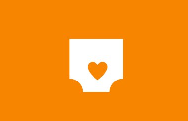 aşk kalp turuncu beyaz alfabe harf v şirket logosu desig için