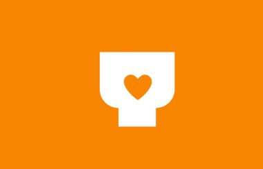 aşk kalp turuncu beyaz alfabe si harfi y şirket logosu desig için