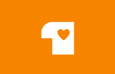 aşk kalp turuncu beyaz sayı 1 şirket logo tasarımı için