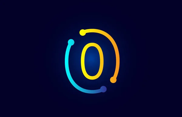 Numer 0 zero w kolorze niebieskim i pomarańczowym logo ikona projektu — Wektor stockowy
