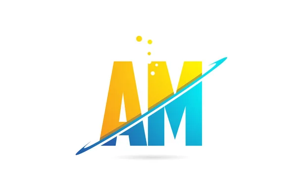 Letra del alfabeto AM A M combinación para el diseño del icono de la compañía del logotipo — Archivo Imágenes Vectoriales