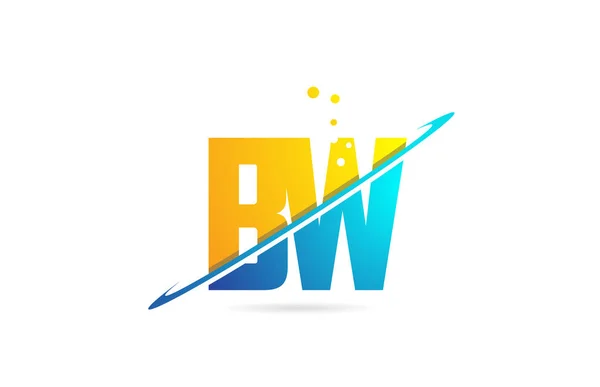 Alfabet litera BW B W kombinacja logo firmy projekt ikona — Wektor stockowy