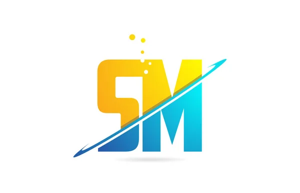 Буква алфавита SM S M комбинация для логотипа компании иконка дизайн — стоковый вектор