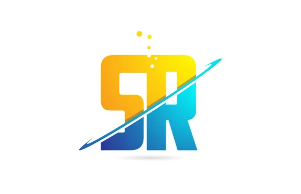 ロゴ会社のアイコンデザインのためのアルファベット文字Sr S Rの組み合わせ — ストックベクタ