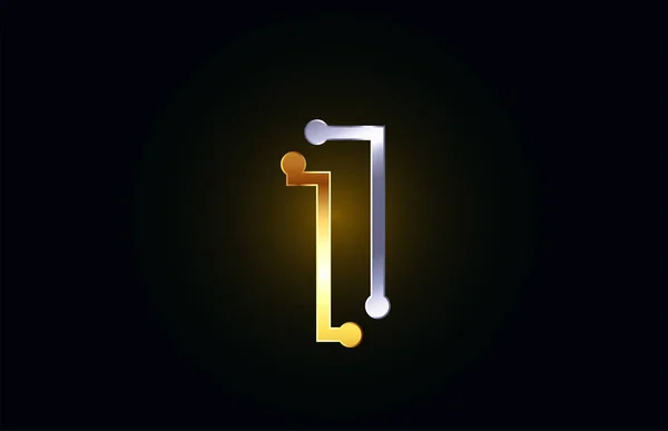 Altın ve gümüş metal sayısı 1 bir logo simgesi tasarımı için — Stok Vektör