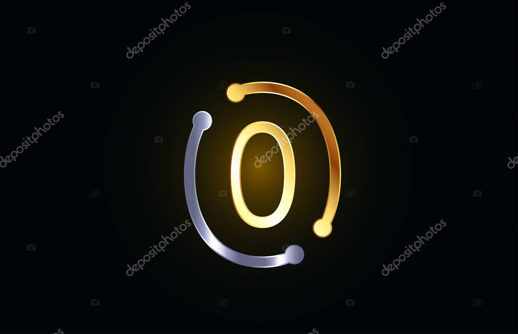 Gold and silver metal number 0 zero logo icon design suitable as a logotype for a company or business
