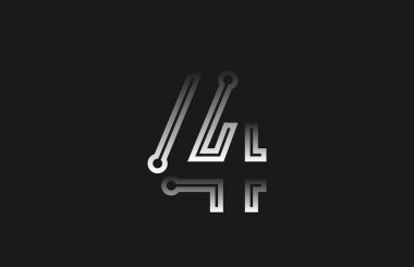 şirket logo simgesi tasarımı için siyah beyaz satır numarası 4