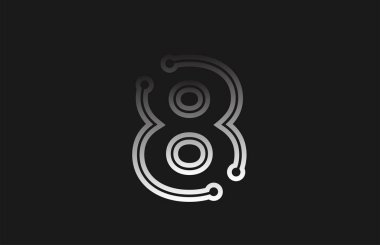 şirket logo simgesi tasarımı için siyah beyaz satır sayısı 8