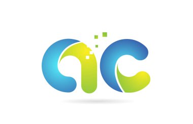 ac a c mavi yeşil kombinasyon alfabe harf logo simge tasarımı