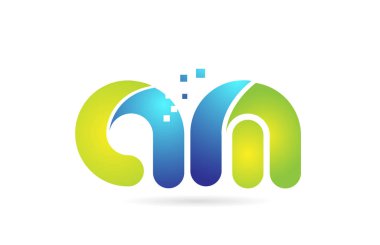 a m mavi yeşil kombinasyon alfabe harf logo simge tasarımı