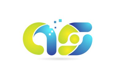 bir s mavi yeşil kombinasyon alfabe harf logo simge tasarımı olarak