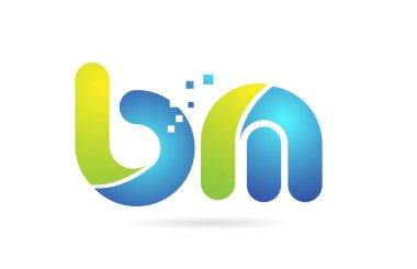 bm b m mavi yeşil kombinasyon alfabe harf logo simge tasarımı