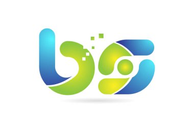 bs b s mavi yeşil kombinasyon alfabe harf logo simge tasarımı