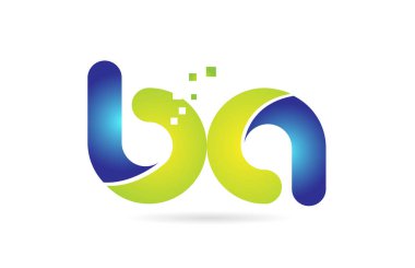 ba b mavi yeşil kombinasyon alfabe harf logo simge tasarımı