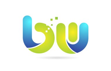 bw b w mavi yeşil kombinasyon alfabe harf logo simge tasarımı