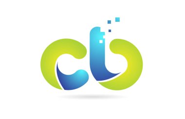 cb c b mavi yeşil kombinasyon alfabe harf logo simge tasarımı