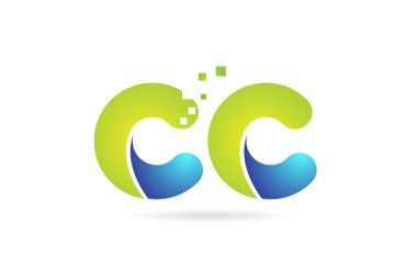 cc c c mavi yeşil kombinasyon alfabe harf logo simge tasarımı