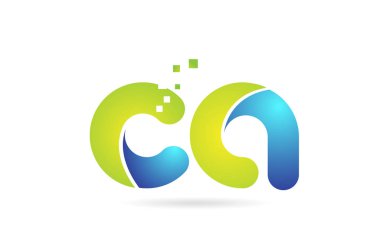 ca c mavi yeşil kombinasyon alfabe harf logo simge tasarımı