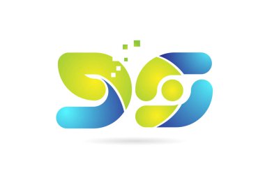 gs g s mavi yeşil kombinasyon alfabe harf logo simge tasarımı