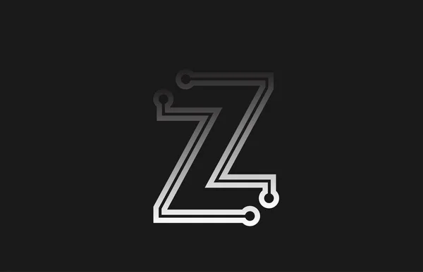 Şirket logosu simgesi des için siyah beyaz çizgi alfabe si harfi Z — Stok Vektör
