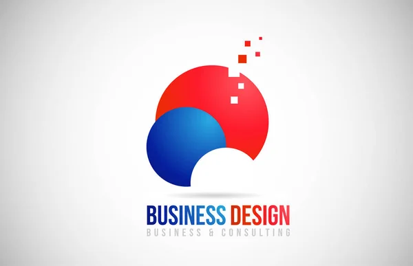 Consulting Business logotyp ikon design med röd och blå cirkel — Stock vektor