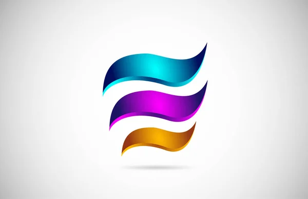 3D Swoosh Business logo icon design met blauwe en roze kleuren — Stockvector