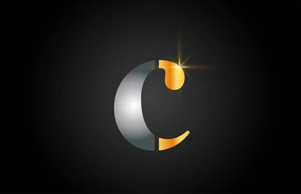 C alfabeto ouro letra logotipo design adequado para uma empresa — Vetor de Stock